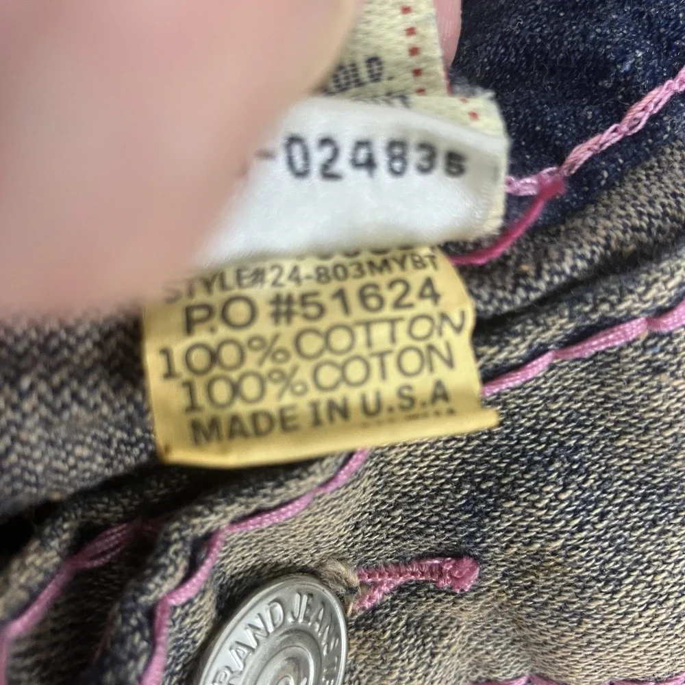 True Religion Ricky Jeans Mens 40x38 Distressed Relaxed Straight Denim Urban Cow
